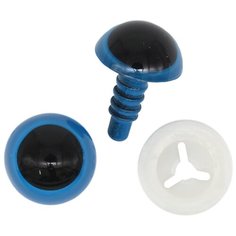 Глазки пластиковые с фиксатором 12мм, 24шт/упак (голубой) АЙРИС пресс