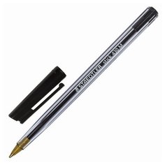 Ручка шариковая STAEDTLER (Германия) "Stick", черная, корпус прозрачный, узел 1 мм, линия письма 0,35 мм, 430 M-9, 13 шт.