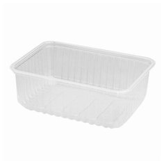 Одноразовые контейнеры 1000 мл, комплект 50 шт., без крышек, 179х132х64 мм, ПП, прозрачные, крышка 605091, 1 шт. Стиролпласт