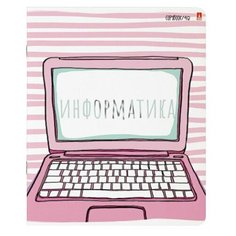 Тетрадь предметная GIRLS ONLY 48 листов, Soft Touch, фольга, информатика, клетка, альт, 7-48-1102/11, 20 шт.