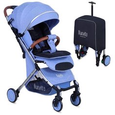 Прогулочная коляска Nuovita Giro Lux, denim argento, цвет шасси: серебристый