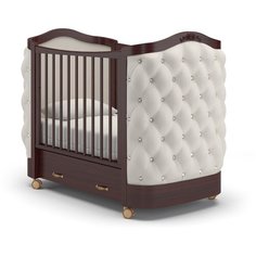 Кроватка Гандылян Тиффани декор стразы (колесо) (качалка) махагон