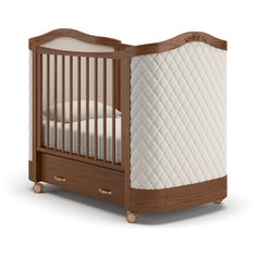 Кроватка Гандылян Тиффани декор ромб (колесо) (качалка) орех