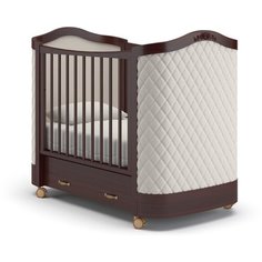 Кроватка Гандылян Тиффани декор ромб (колесо) (качалка) махагон