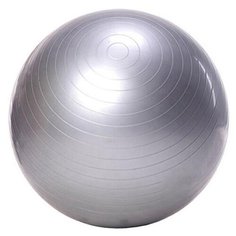Фитбол, гимнастический мяч для занятий спортом, антивзрыв, глянцевый, серебряный, 75 см Icon