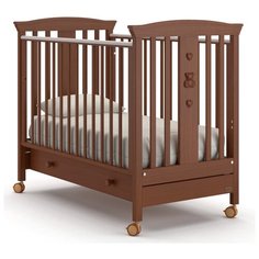 Кроватка Nuovita Fasto (колесо) (качалка) темный орех