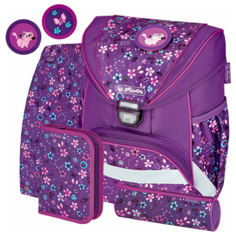 Herlitz Ранец Ultralight Plus Flowers с наполнением, фиолетовый