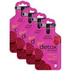 Funny Organix Renew Detox Smoothie антивозрастная тканевая маска, 22 г, 4 уп.