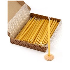 Свечи сорокоустные, парафин, 40 шт (в картонной коробке, с гипсовым подсвечником)/Подарочный набор свечей/Церковные православные свечи СИМВОЛИК