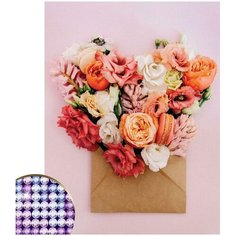 Алмазная мозаика с частичным заполнением «Цветы», 30 х 40 см, холст, емкость. Набор для творчества Школа талантов