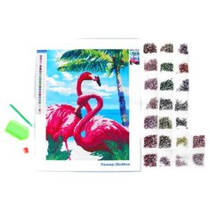 Алмазная мозаика с частичным заполнением "Фламинго" 30*40 см, холст 4001287 Школа талантов
