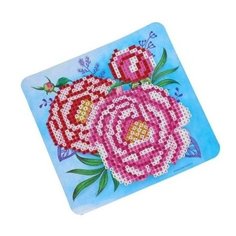 Алмазная мозаика на шкатулке 14*13,6 см "Пионы"+ емкость, стерж, клеев. подушечка 2694945 Школа талантов