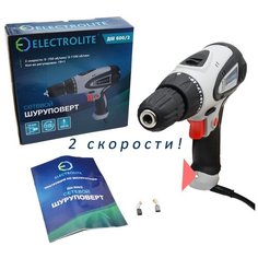 Сетевая дрель-шуруповерт ELECTROLITE ДШ 600/2 (600 Вт 25 Н·м, 2 скорости)