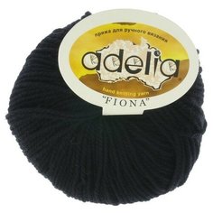 Пряжа Adelia "FIONA" 50% шерсть, 50% акрил №622 ЧЕРНЫЙ - 10 мотков по 50 г