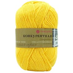 Пряжа Пехорка Конкурентная (50%шерсть, 50%акрил) (75-Желтая роза) 10 шт