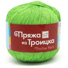 Пряжа из Троицка Астра 100гр. 610м. (100% мерс.хлопок) (3298 яркий салат) 10 шт Троицкая камвольная фабрика