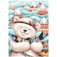 МС-051 Алмазная мозаика Мишка с рыбкой27*38см Brilliart М.П.Студия