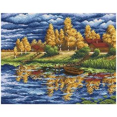 МС-060 Алмазная мозаика Пасмурная осень48*38см Brilliart М.П.Студия