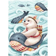МС-052 Алмазная мозаика Мишка и кит27*38см Brilliart М.П.Студия