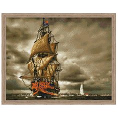 Алмазная мозаика Цветной Воинственный парусник (40х50) на подрамнике, qa202811