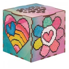 Алмазная вышивка на дереве Шкатулка «Семицветик», 10,5x10,5x10,5 см, Гранни Wood