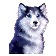 Алмазная мозаика с частичным заполнением "Хаски" 15*21 см, холст Школа талантов