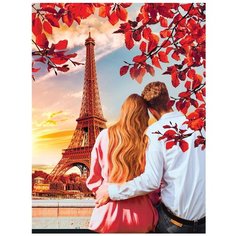 Алмазная мозаика с частичным заполнением "Париж" 15*21 см, холст Школа талантов