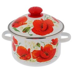 Кастрюля цилиндрическая 3 л бела "Маки" 2853062 Сибирские товары