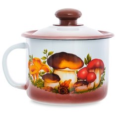 Кружка "Грибы" с крышкой 1,0 л ЭСТЕТ