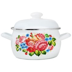 Кастрюля "Розы" сферическая 3,5 л ЭСТЕТ