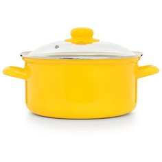 Кастрюля цилиндрическая 4,5л ярко-желтая ЭСТЕТ
