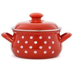 Кастрюля грушевидная 2,0 л "Горошинки на красном" ЭСТЕТ