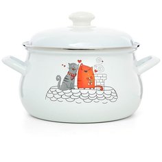 Кастрюля "Влюбленные коты" грушевидная 4,5 л ЭСТЕТ