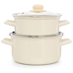 Набор посуды "Жемчужная" цилиндрический 2,0 л 3,0 л 4 пр ЭСТЕТ