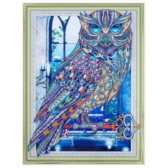 Алмазная мозаика на пенокартоне с фигурными стразами - Сова-хранительница/FM013 Color KIT