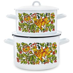 Набор посуды "Райская птица" 2,9 4,3 л 4 пр ЭСТЕТ