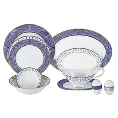 Обеденный сервиз "Адмиралтейский" на 6 персон, 27 предметов, цвет белый + синий, материал фарфор, Midori, MI2-9831-Y3_27A-AL