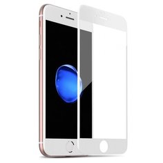 Полноэкранное защитное стекло для телефона Apple iPhone 7 Plus и iPhone 8 Plus / Ударопрочное стекло на смартфон Эпл Айфон 7 Плюс и Айфон 8 Плюс / Закаленное стекло с олеофобным покрытием на весь экран / Full Glue Premium Glass от 3D до 21D (Белый) Pastila