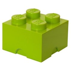 Пластиковый кубик LEGO для хранения 4, желто-зеленый