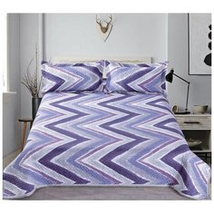 Покрывало Valtery PMP-61 160 х 220 см, фиолетовый/полосы