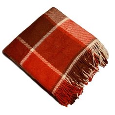 Плед Valtery Новозеландская шерсть 22-12 170 х 200 см, коричневый/клетка