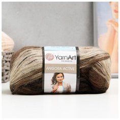 Пряжа "Angora Active" 25% мохер, 75% акрил 500м/100гр (849 бел. беж. корич.) 5498043 Yarn Art