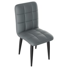 Франк Стул конус (Черный матовый/Кожзам Серый) Triya