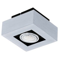 91352 Светодиодный светильник накладной LOKE 1, 1X5W (LED), ё140х140, алюминий, сталь/хром, черный Eglo