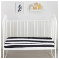 Простыня на резинке Крошка Я "Полоски" 60*120+20см, цв.белый/серый,бязь125 гр/м2,100% х 5111200