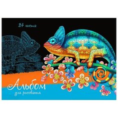 Альбом для рисования Проф-пресс А4 Хамелеон на ветке 24-5426 (24 листа)