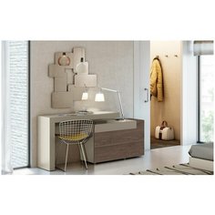 Комод-письменный стол Tesis (120/95) 3 ящика, дуб дымчатый/серо-бежевый