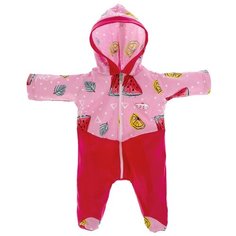 Одежда для кукол Карапуз 40-42 см, Комбинезон с капюшоном, "Фрукты" (OTF-2101C-RU)