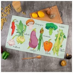 Полотенце "Этель" Веселые овощи 40х73 см, 100% хл, саржа 190 гр/м2 5423085