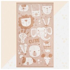 Полотенце махровое "Этель" Cute, 70х130 см, 100% хлопок, 420гр/м2 5287916